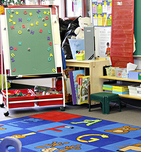 Colorful classroom ready for students