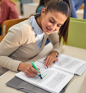 Young teacher preparing for class